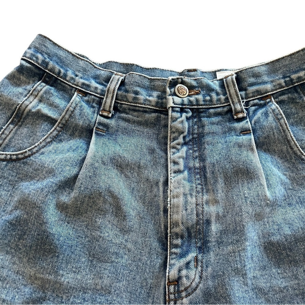 Vintage 90s Bill Blass Cut Off Jean Shorts Size 14 - Picture 2 of 10